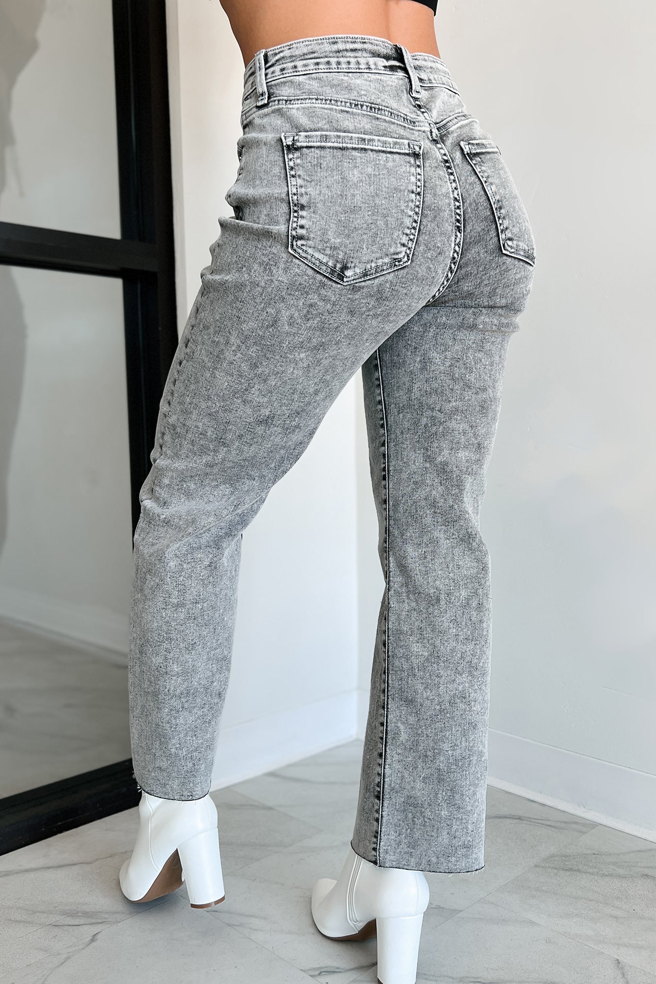 Tannis High Rise Wide Leg Sneak Peek Jeans (Light Acid)